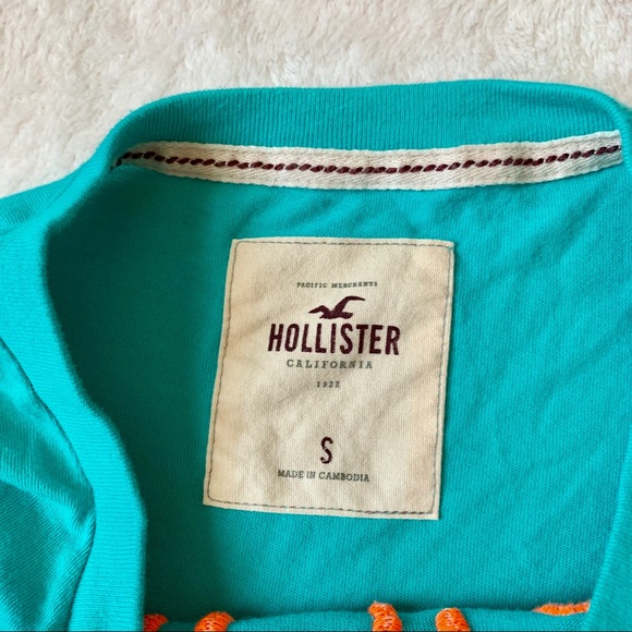 🍍 Hollister teal graphic logo t-shirt size S - Picture 4 of 5